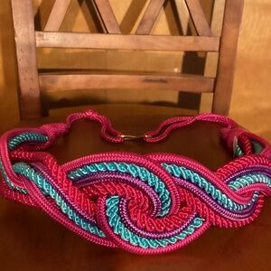 Vtg Multi-colored Rope Belt 2X